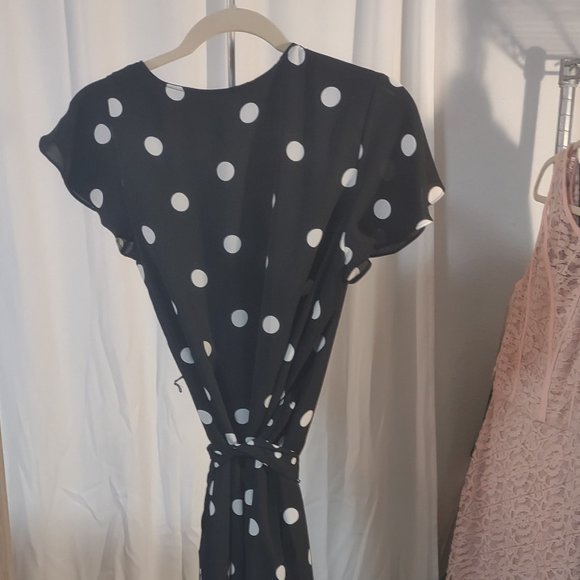 POLKA DOT WRAP DRESS, NEVER WORN - Picture 2 of 2